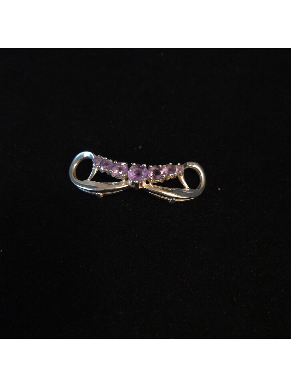 Vintage 925 Sterling Silver & Amethyst Slide Pendant